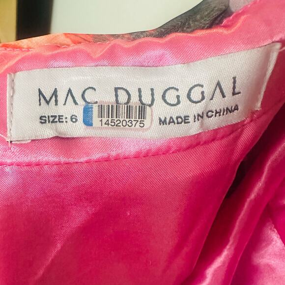 MAC DUGGAL Pink Purple Floral Cutout Back 68076 Sleeveless Gown Dress Size 6 - Picture 16 of 16